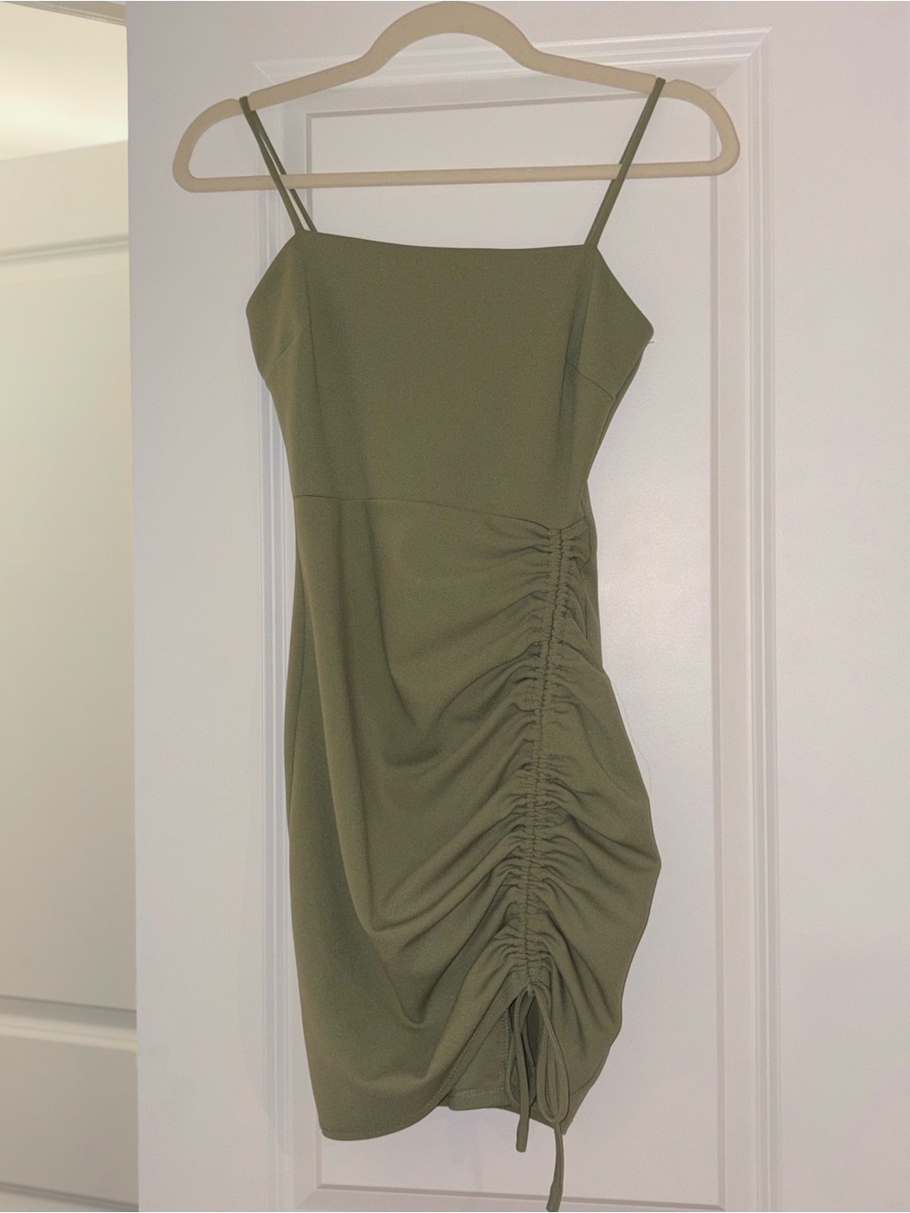 Windsor Sage Green Ruched Mini Dress